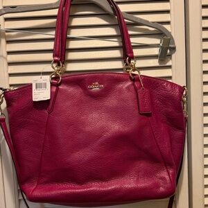 Coach Fuchsia Leather Kelsey Satchel Bag ~ New with Tags